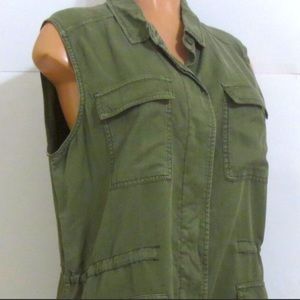NWT Buffalo David Bitton L Tunic Vest khaki top